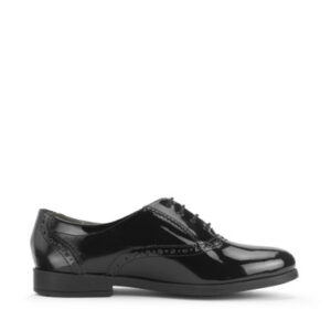 Start-Rite Hermione, Black patent girls lace-up closed school shoes