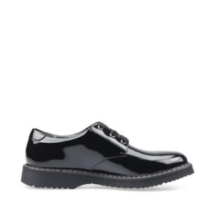 Start-Rite Impact, Black patent girls lace-up Angry Angels school shoes