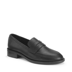 Start-Rite Milan, Black leather slip-on Angry Angels school loafer shoes