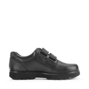Start-Rite Parker , Black leather boys rip-tape school shoes