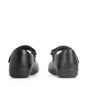 Start-Rite Ribbon, Black leather girls rip-tape Mary-Jane bow school shoes