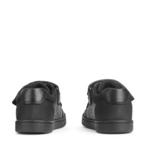 Start-Rite Spider Web, Black leather boys rip-tape casual school shoes