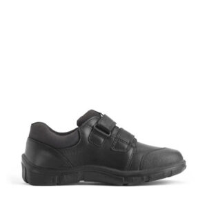 Start-Rite Topic, Black leather Simply by Start-Rite boys Dual-Fit rip-tape school shoes