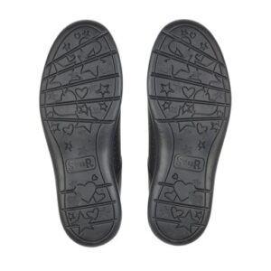 Start-Rite Wish, Black leather girls rip-tape school shoes