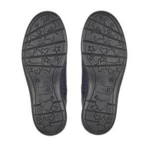 Start-Rite Wish, Navy blue leather girls rip-tape school shoes
